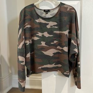 Aqua Size M Camo Long Sleeve tee Perfect Condition